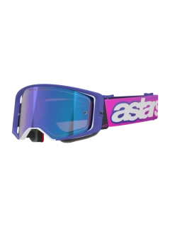 Motokrosové / enduro brýle ALPINESTARS GOGGLE SUPERTECH VISTA TOMAC LIMITED EDITION RECORDS COLLECTION 5100226-3152 barva růžová/fialová, modré zrcadlové plexi
