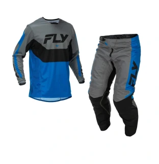 A Motokrosový / enduro komplet kalhot a dresu FLY RACING KINETIC barva modrá/šedá/černá velikost 36 + XL